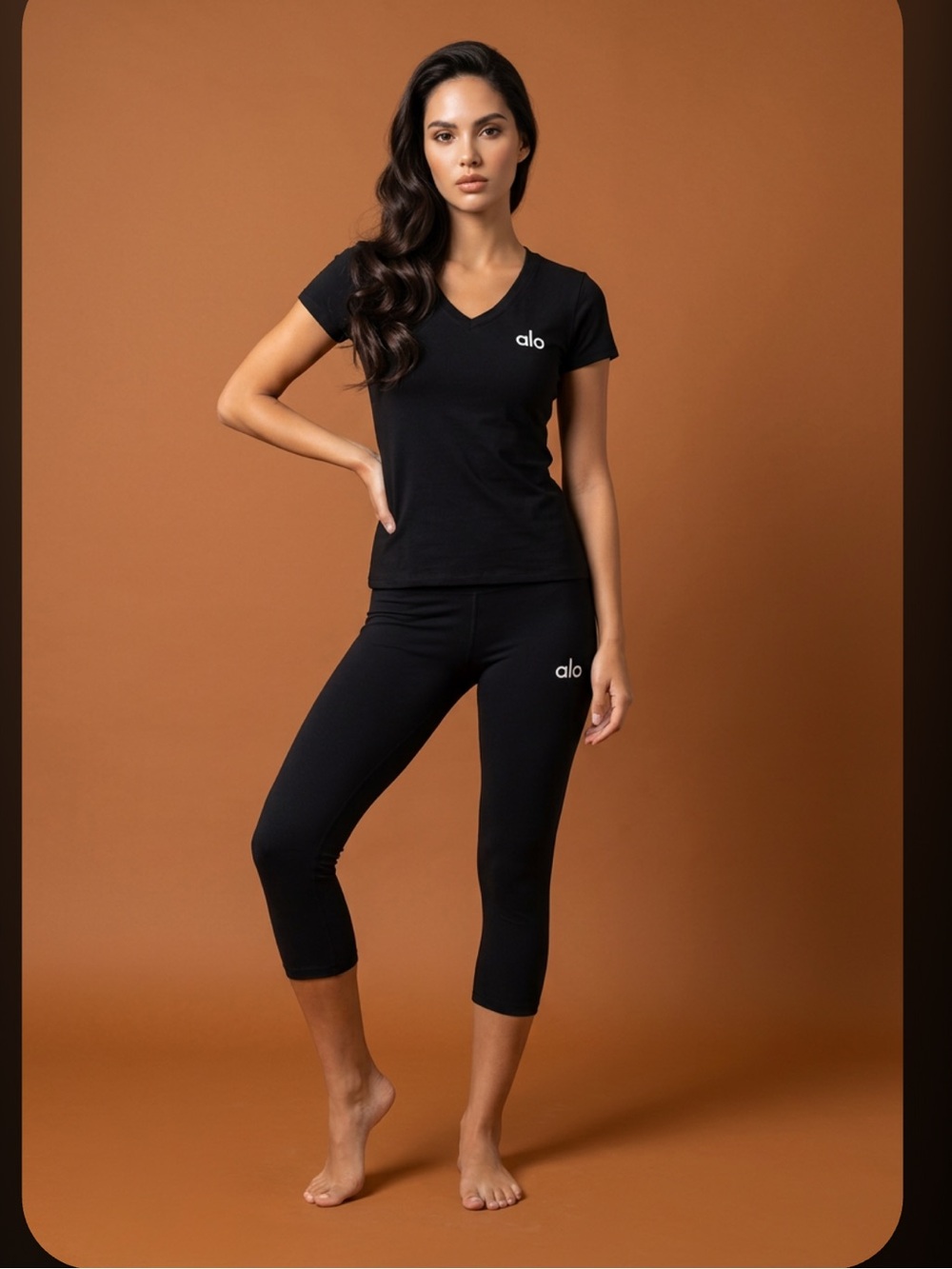 Yoga Black High-Rise Crop Leggings